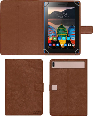 ACM Flip Cover for Lenovo Tab3 7 Essential Byju(Gold, Cases with Holder)