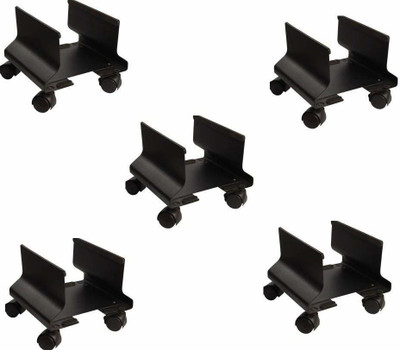 GALAXY ENTERPRISE Galaxy Metal CPU Trolley (Black) - Pack of 5 CPU Holder(Steel)