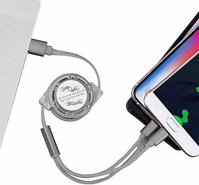 Wifton USB Type C Cable 2 A 1.2 m Multiple Charging Cable -Z1(Compatible with iOS, Android, Grey, One Cable)