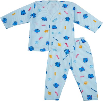 DOWIN Baby Boys & Baby Girls Casual Top Pyjama(Sky Blue)