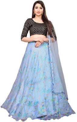 FEXEL Embroidered, Floral Print, Embellished Semi Stitched Lehenga Choli(Multicolor)