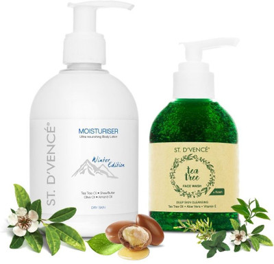 ST. D'VENCÉ Winter Edition Body Lotion for Dry Skin + Australian Essential Tea Tree Oil and Neem Face Wash |...