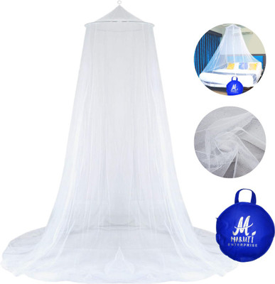 Maruti Enterprise Polyester Adults Washable Polyester Adults Mosquito Ceiling Net Ft Mosquito Net (Round) Mosquito Net(White, Ceiling Hung)