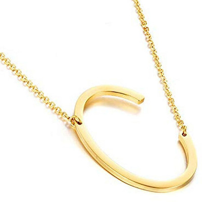 AREO New Gold Color Letter C Name Necklaces Gold-plated Metal Pendant
