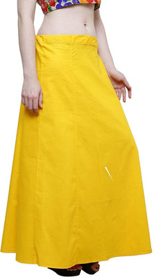 Radhey Rani Store Women's Cotton Inskirt Saree Petticoat( YELLOW)_S14 Pure Cotton Petticoat(Free)