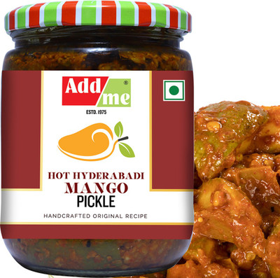 Add me Hot Hydrabadi Mango Pickle( with Garlic & Ginger)500 gm (Glass jar) Mango Pickle(500 g)