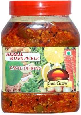 Sun Grow Organic Hand Made Premium Quality (All in One Taste) Herbal Mix Veg Pickle Achar (1 Kg) Mixed Vegetable Pickle(1 kg)