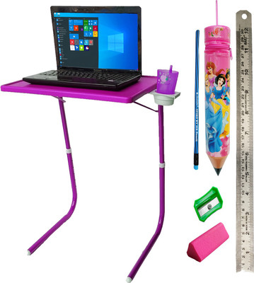 sai praseeda PouchSharpnerEraserMetalScalePencil Plastic Portable Laptop Table(Finish Color - pink, DIY(Do-It-Yourself))