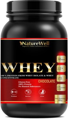 Naturewell Protein Plus Body Building Gym Supplement Whey Protein Powder Chocolate Ultra Whey Protein(500 g, Chocolate)