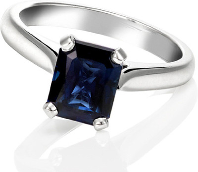 RATAN BAZAAR Natural Neelam Gemstone Ring for Men's and Women's Copper Sapphire Sterling Silver Plated Ring