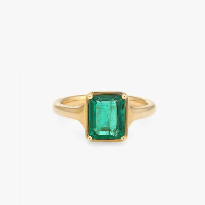 KUNDLI GEMS Emerald Ring Natural stone Precious Panna Certified Stone Astrological Purpose for unisex Stone Emerald Gold Plated Ring
