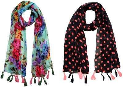 FABS Collection Printed Chiffon Women Scarf, Stole, Fancy Scarf