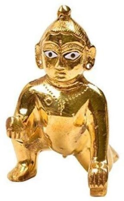 krishnagallery1 Original Brass Laddu Gopal Statue 0 No Size Small Laddu Gopal , radha krishan Murti , Krishna Statue , Lord Krishna Decorative Showpiece  -  17 cm(Brass, Multicolor)
