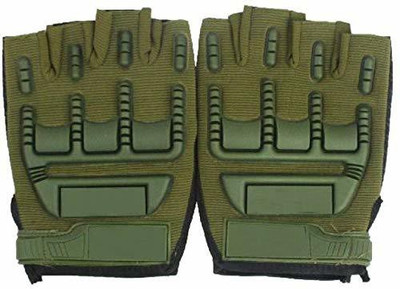 QWICK CLICK Half Finger Cut Gloves For Motorcycle Riding & GYM Weight Lifting Exercise Riding Gloves(Green)