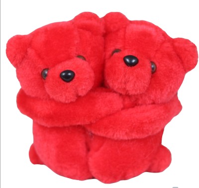 Tickles 2 Pcs Hugging Teddy Bear Soft Stuffed Plush Toy For kids Baby Girls Birthday Gifts Valentine's Day Decoration  - 18 cm(Red 2)