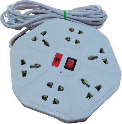 Yuvex 8 socket plus one switch 012 extension board with 3 mtr wire 8  Socket Extension Boards(White, 3 m)