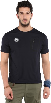 ROYAL ENFIELD Solid Men Round Neck Black T-Shirt