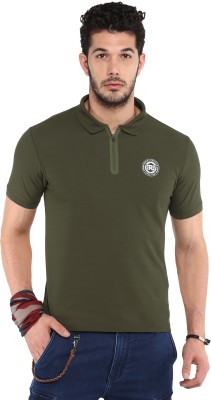 ROYAL ENFIELD Solid Men Polo Neck Green T-Shirt