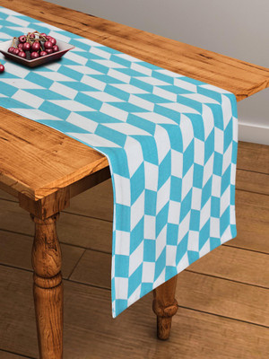 Flipkart SmartBuy Blue, White 152 cm Table Runner(Cotton)