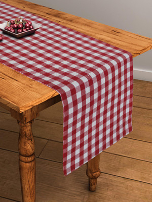 Flipkart SmartBuy Red, White 152 cm Table Runner(Cotton)