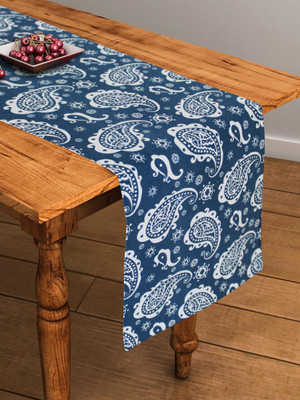 Flipkart SmartBuy Blue, White 152 cm Table Runner(Cotton)