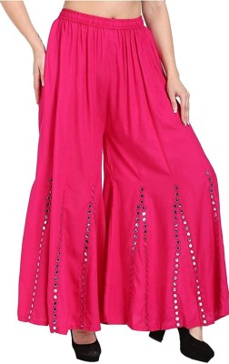 DIAMO Flared Women Pink Trousers