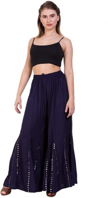 DIAMO Flared Women Dark Blue Trousers