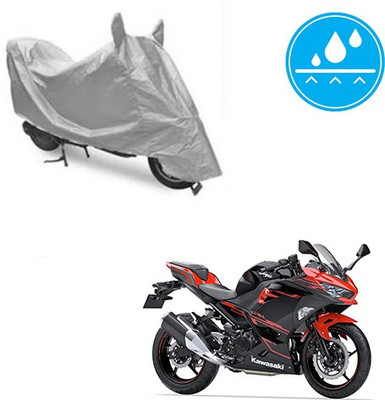 SRENTERPRISES Two Wheeler Cover for Kawasaki(Ninja 250, Silver)