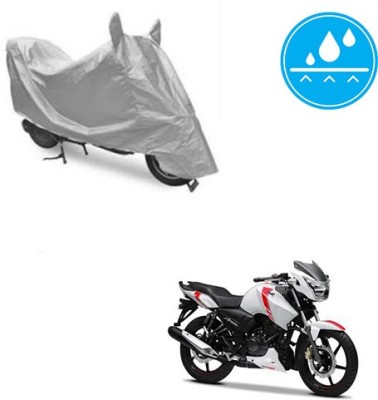 Atulit enterprises Two Wheeler Cover for TVS(Apache RTR 160, Silver)