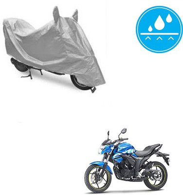 Atulit enterprises Two Wheeler Cover for Suzuki(Gixxer, Silver)