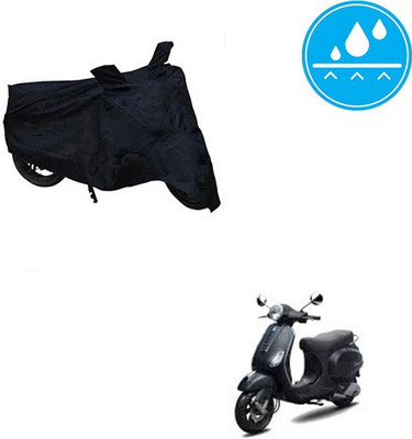 SRENTERPRISES Two Wheeler Cover for Piaggio(Vespa LX, Black)
