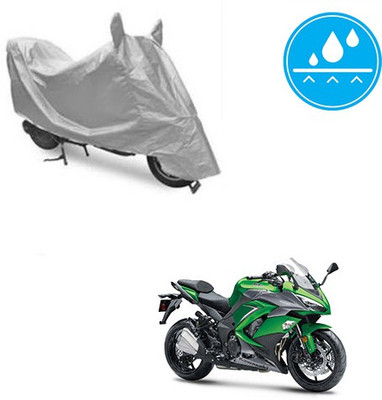 SRENTERPRISES Two Wheeler Cover for Kawasaki(Ninja 1000, Silver)