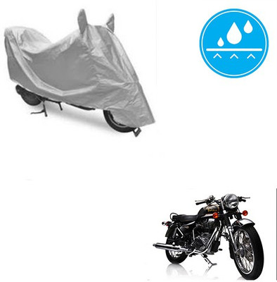 Atulit enterprises Two Wheeler Cover for Royal Enfield(Electra Delux, Silver)