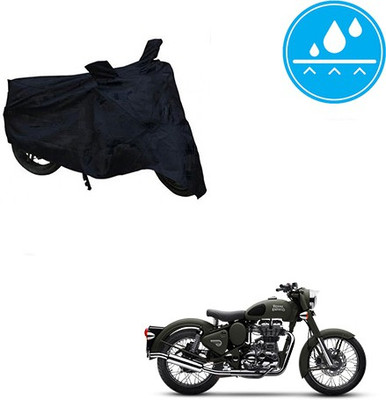 MMSSTAR Waterproof Two Wheeler Cover for Royal Enfield(Battle, Black)