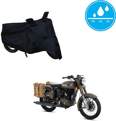 Atulit enterprises Two Wheeler Cover for Royal Enfield(Classic 500, Black)