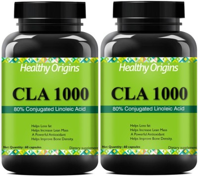 Healthy Origins CLA 1000 Fat Burner Fat Loss (Pack Of 2) Pro(2 x 60 No)