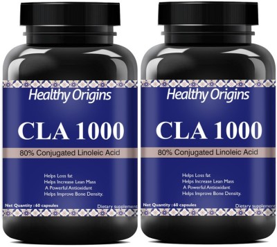 Healthy Origins CLA 1000 Fat Burner, Promote Lean Body (Pack Of 2) Premium(2 x 60 No)