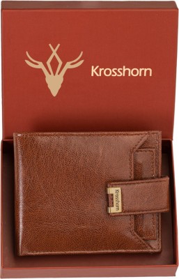 Krosshorn Men Casual Brown Artificial Leather Wallet(8 Card Slots)