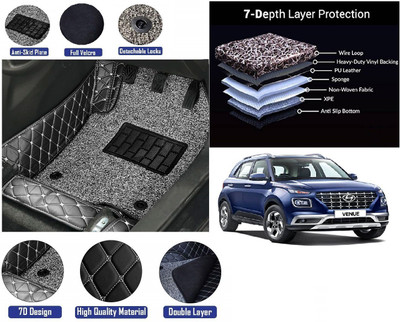 RKPSP Leatherite 7D Mat For  Hyundai Venue(Black)