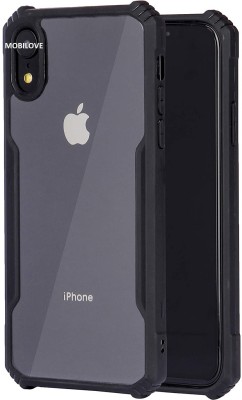 MOBILOVE Back Cover for Apple iPhone XR | Four Corner Hybrid Soft PC Anti Clear Gel TPU Bumper Back Case(Black, Rugged Armor, Pack of: 1)