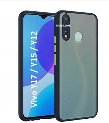 MOBILOVE Back Cover for Vivo Y17 / Y15 / Y12 | Smoke Translucent Shock Proof Smooth Rubberized Matte Hard Back Case(Blue, Camera Bump Protector, Pack of: 1)