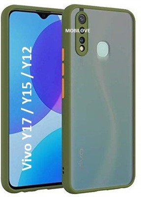 MOBILOVE Back Cover for Vivo Y17 / Y15 / Y12 | Smoke Translucent Shock Proof Smooth Rubberized Matte Hard Back Case(Green, Camera Bump Protector, Pack of: 1)