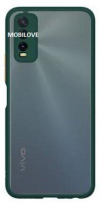 MOBILOVE Back Cover for Vivo Y20 / Vivo Y20i | Smoke Translucent Shock Proof Smooth Rubberized Matte Hard Back Case(Green, Camera Bump Protector, Pack of: 1)