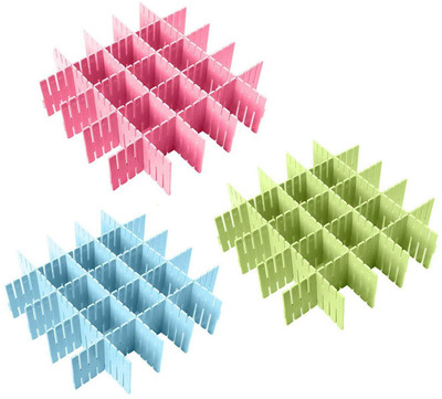 VAAMnational Drawer Dividers 24 pcs Adjustable Plastic Divider Household Storage Thickening Sub-Grid Finishing Shelves for Home Tidy Closet Stationary Makeup Socks Underwear Scarves Organizer ( pink-blue-green ) Drawer Divider(Plastic) VAAMnational Drawer Dividers 24 pcs Adjustable Plastic Divider Household Storage Thickening Sub-Grid Finishing Shelves for Home Tidy Closet Stationary Makeup Socks Underwear Scarves Organizer ( pink-blue-green ) Drawer Divider(Plastic)