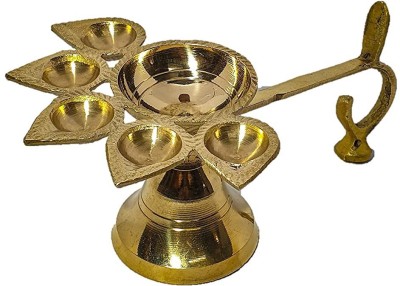 SBBCO Brass Navratri Arti Pooja Diya Brass Table Diya(Height: 2.4 inch)