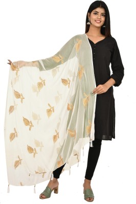 YOUTHQUAKE Chiffon Embroidered Women Dupatta