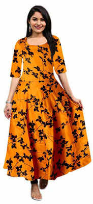 Shree Disha Anarkali Gown(Yellow)