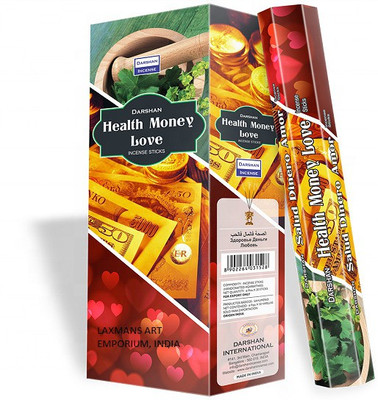 Darshan Health, Money And Love Incense Stick Jasmin(20 Units, Set of 6)