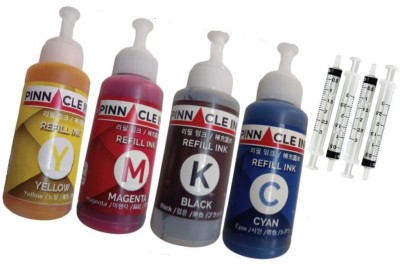 Pinnacle Ink Compatible Ink Universal Refill Ink For HP, Canon, Brother & Epson Desktop Printers - Black, Cyan, Magenta & Yellow Black + Tri Color Combo Pack Ink Bottle Black + Tri Color Combo Pack Ink Bottle Black + Tri Color Combo Pack Ink Bottle