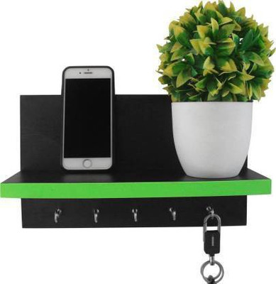 classiconline key holder Wood Key Holder(5 Hooks, Black, Green)